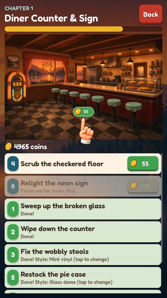 Restoring the diner counter